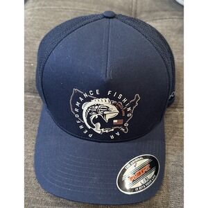 Columbia PFG Mesh FlexFit USA Map/Fish Patch Hat Blue Sz: L/XL (New w/Tags)